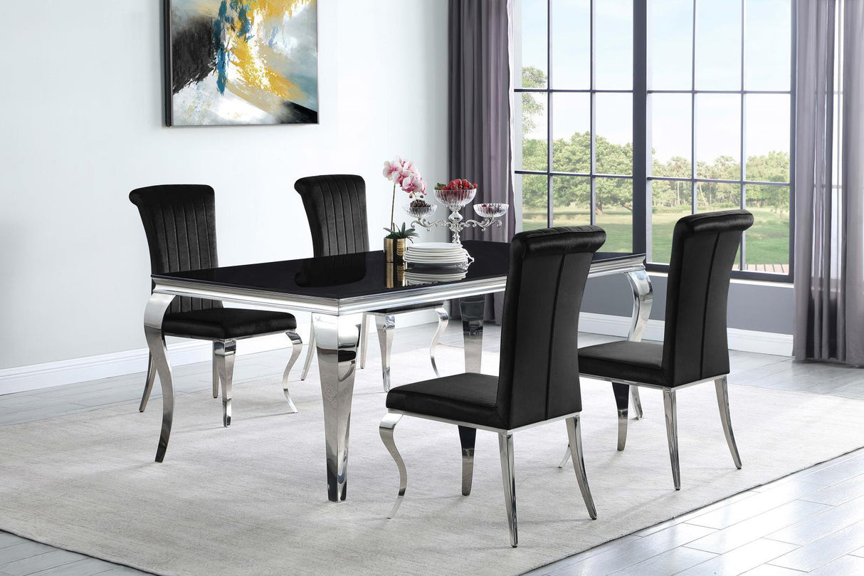 Betty Black/Chrome Upholstered Side Chairs, Set of 4 by Coaster at Eve Furniture