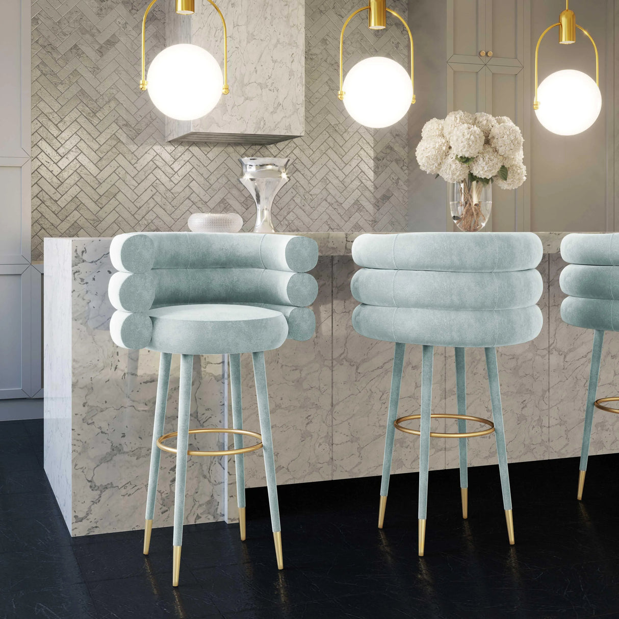 Betty Velvet Stool by TOV Furniture at Eve Furniture