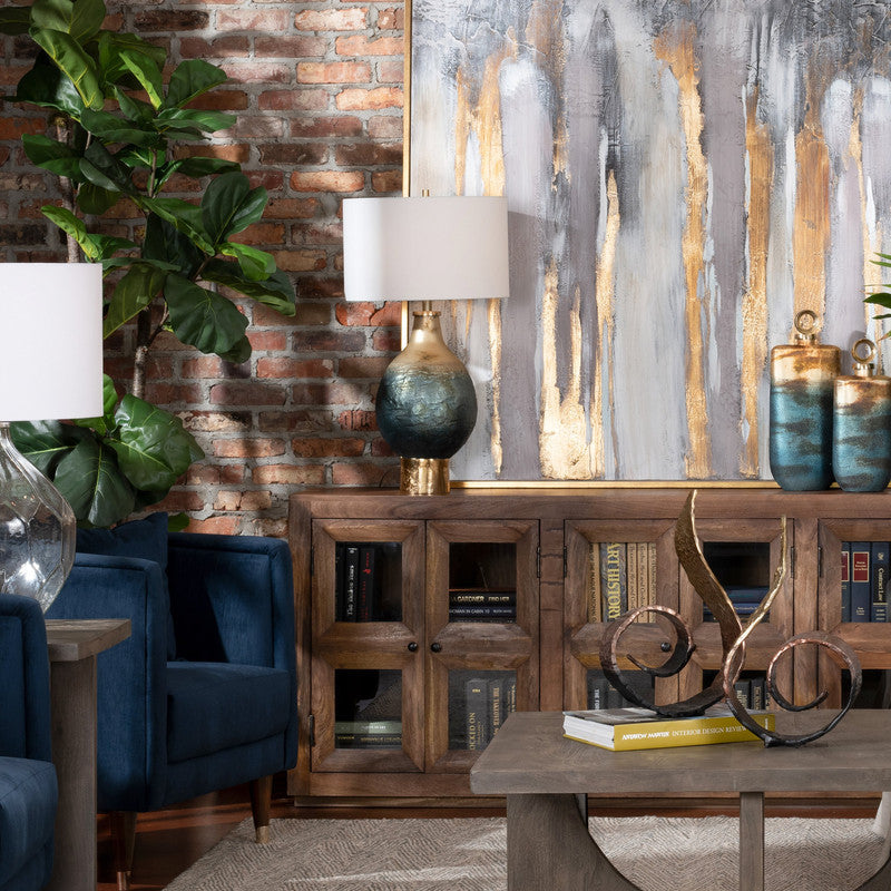 Beverly Blue/Gold Table Lamp by Crestview at Eve Furniture