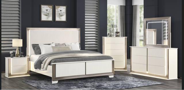 Beverly White Queen Bed by Happy Homes at Eve Furniture