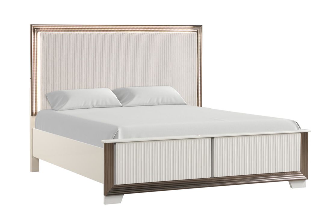 Beverly White Queen Bed by Happy Homes at Eve Furniture