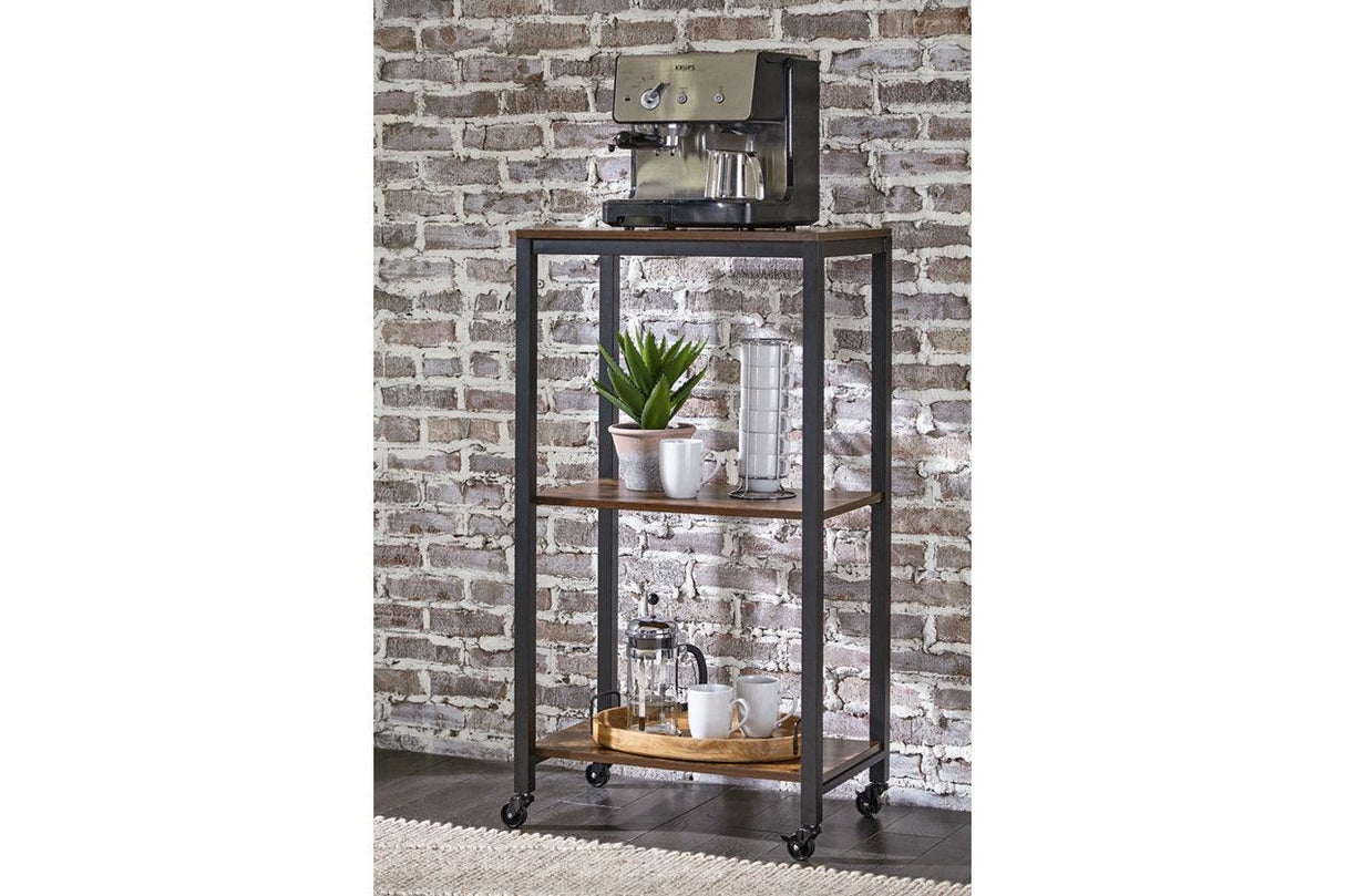 Bevinfield Brown/Black Bar Cart by Ashley at Eve Furniture