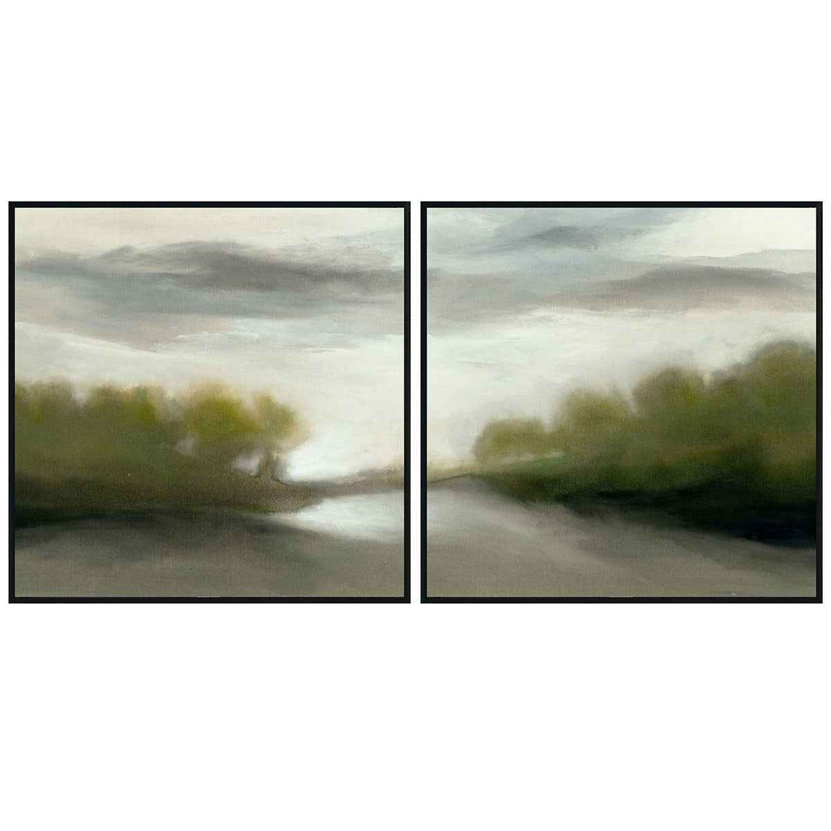 Bewildered Green Painting 72x36 by Buddy Whitlock (Set of 2) by Classic Home at Eve Furniture