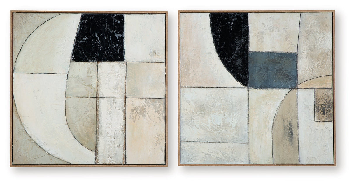 Bexlen Tan/Taupe/Black Wall Art (Set of 2) by ASHLEY FURNITURE at Eve Furniture