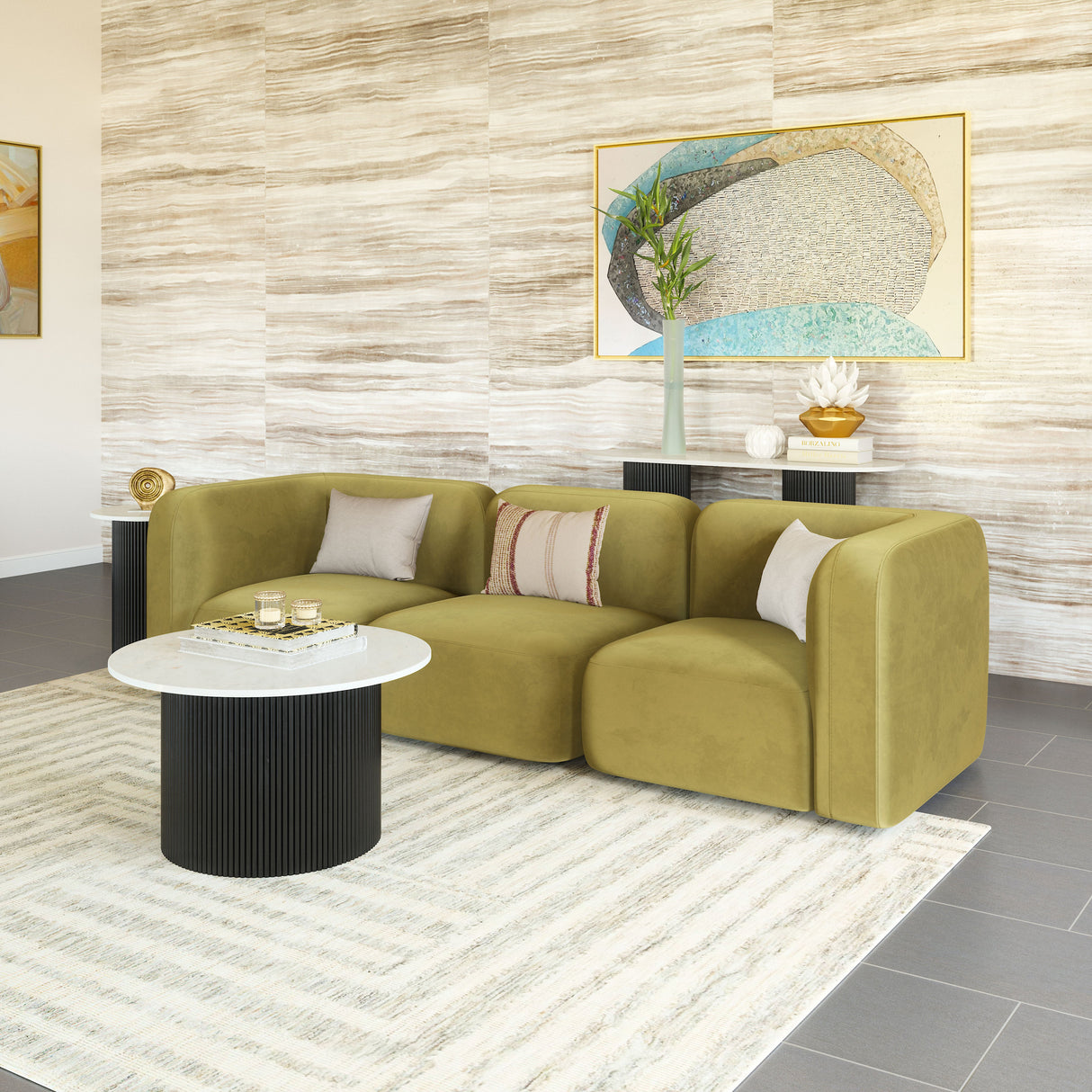 Biak Green Corner Chair by Zuomod at Eve Furniture