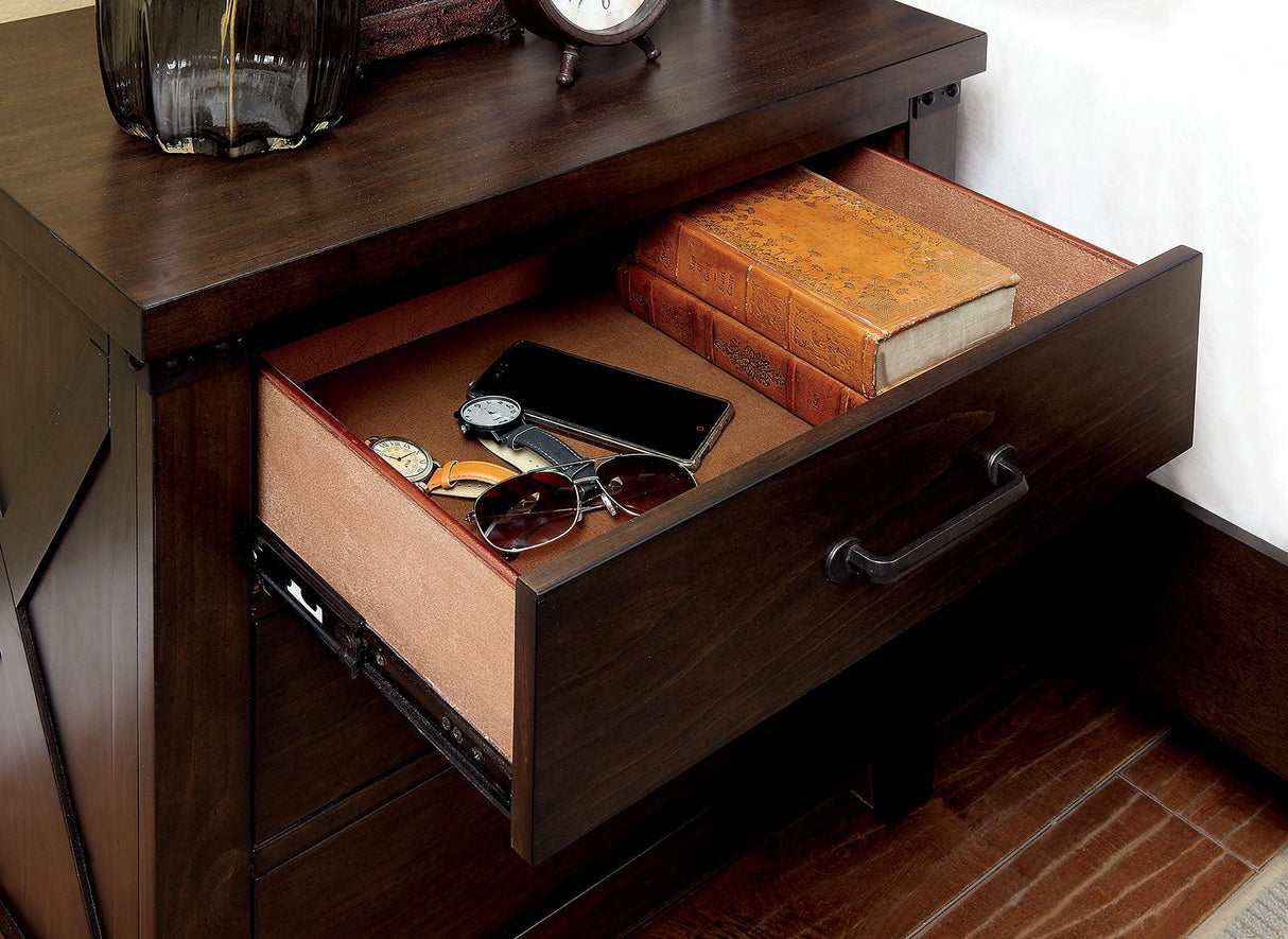 Bianca Dark Walnut Night Stand by Furniture of America at Eve Furniture