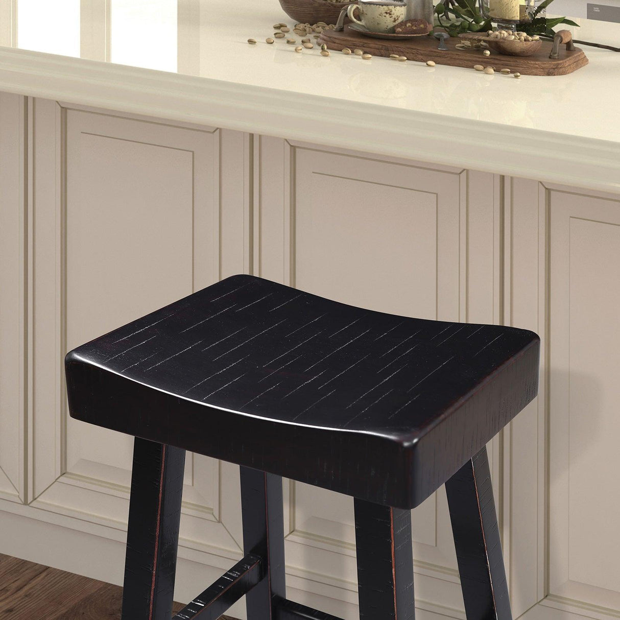 Biasca Black 24" Stool by Furniture of America at Eve Furniture