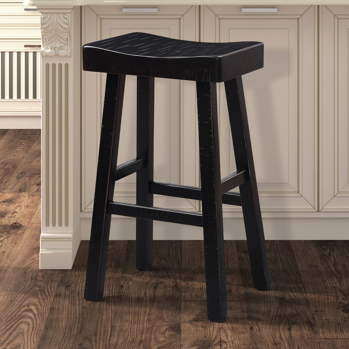 Biasca Black 24" Stool by Furniture of America at Eve Furniture