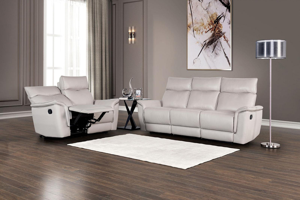 Bienne Taupe Sofa Manual Recliner by Furniture of America at Eve Furniture