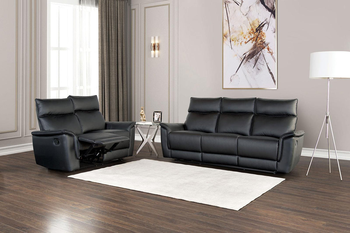 Bienne Black Loveseat Manual Recliner by Furniture of America at Eve Furniture
