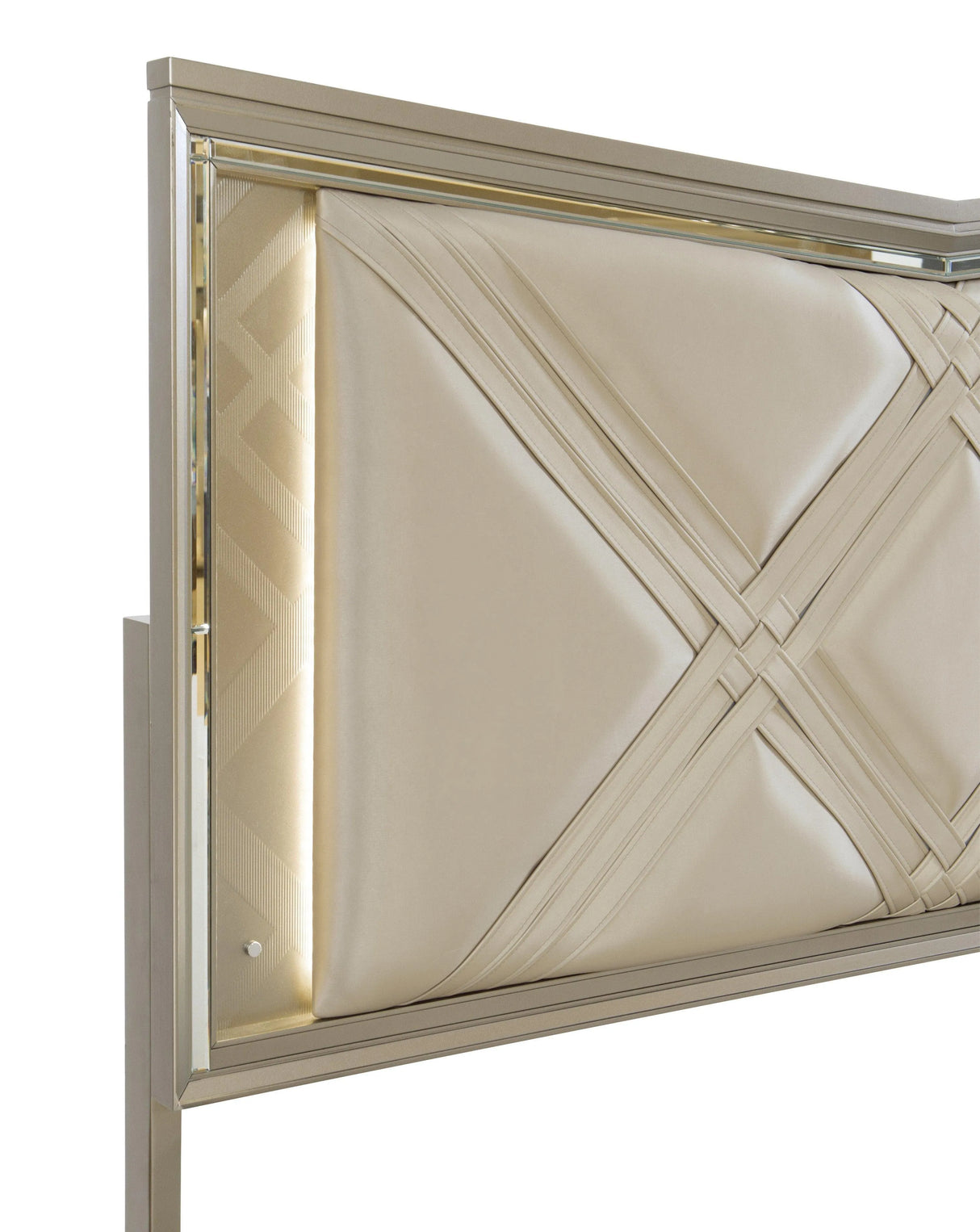 Bijou Champagne King LED Upholstered Storage Platform Bed by Homelegance at Eve Furniture