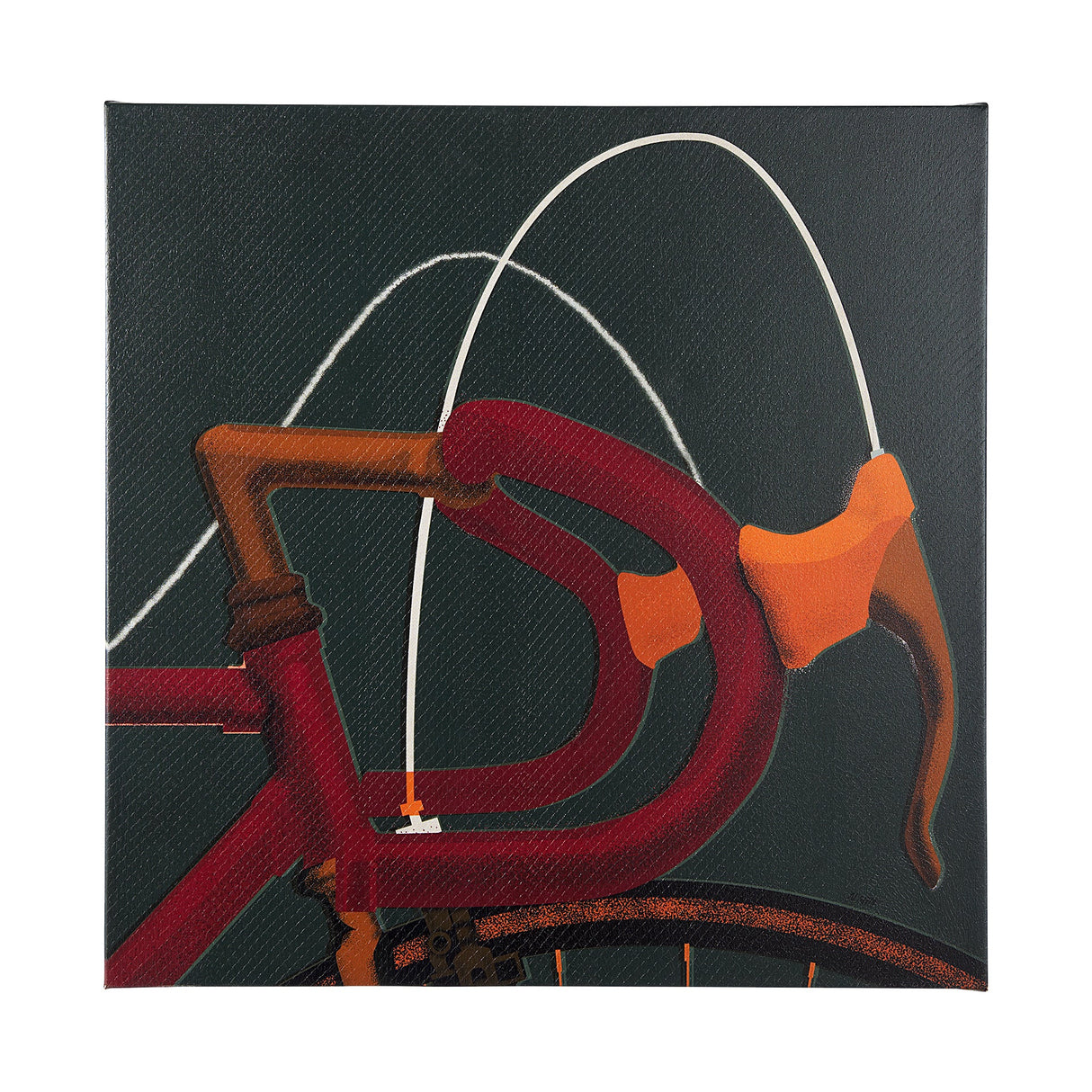 Bike Handle Green by Alarm a Hand Embellished Textured Canvas by Mercana at Eve Furniture