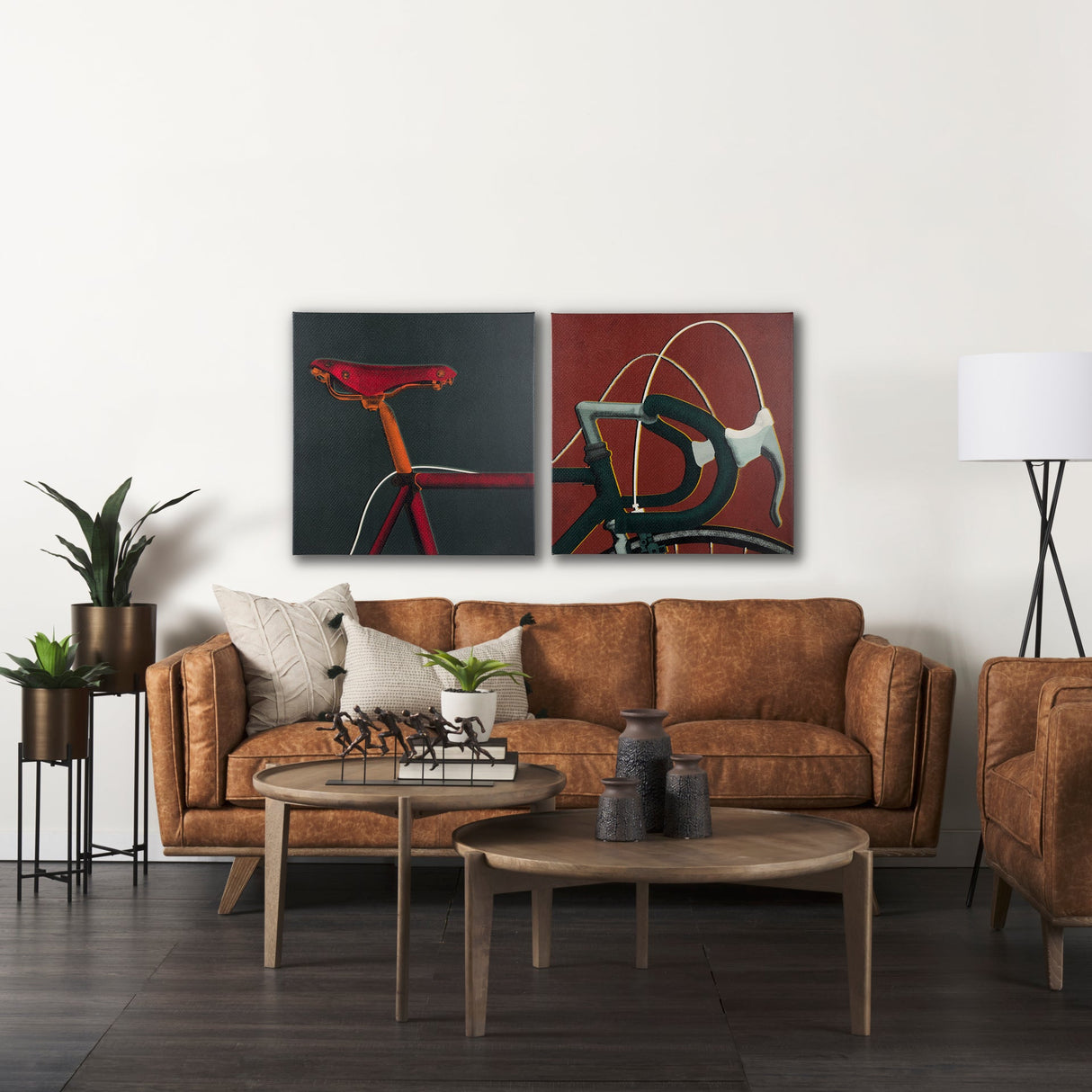 Bike Handle Orange by Alarm a Hand Embellished Textured Canvas by Mercana at Eve Furniture