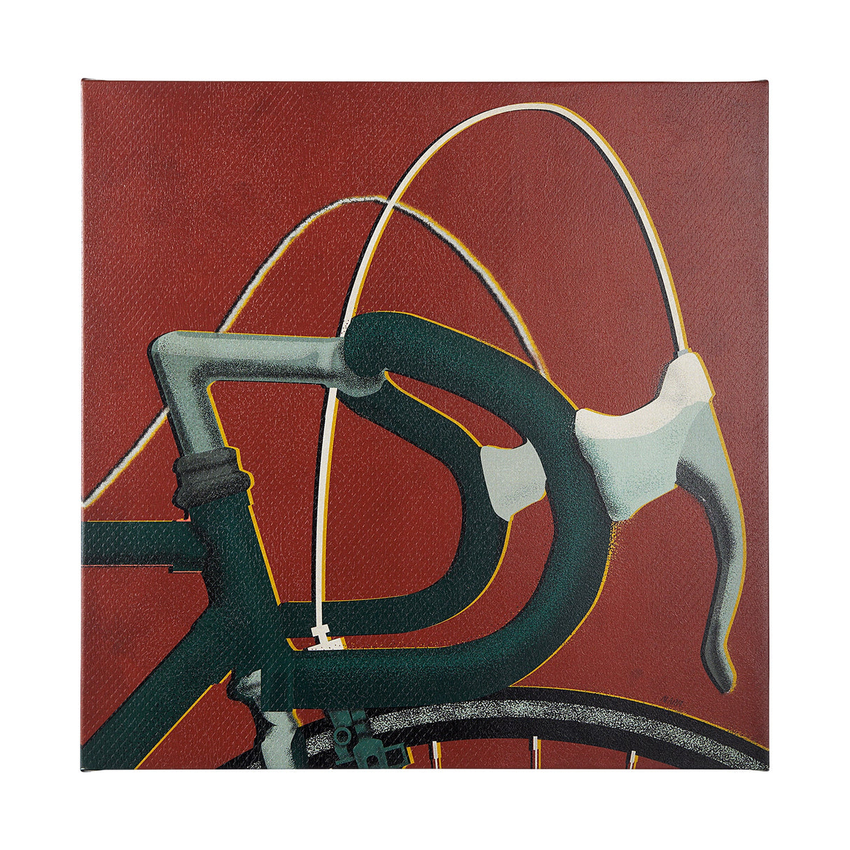 Bike Handle Orange by Alarm a Hand Embellished Textured Canvas by Mercana at Eve Furniture