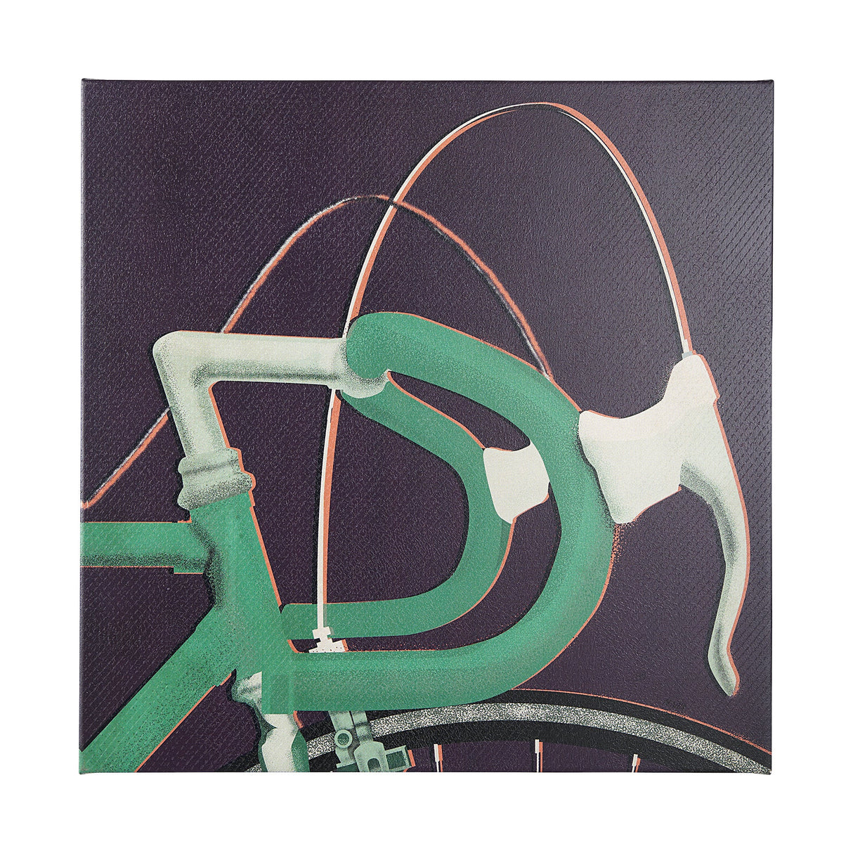 Bike Handle Purple by Alarm a Hand Embellished Textured Canvas by Mercana at Eve Furniture