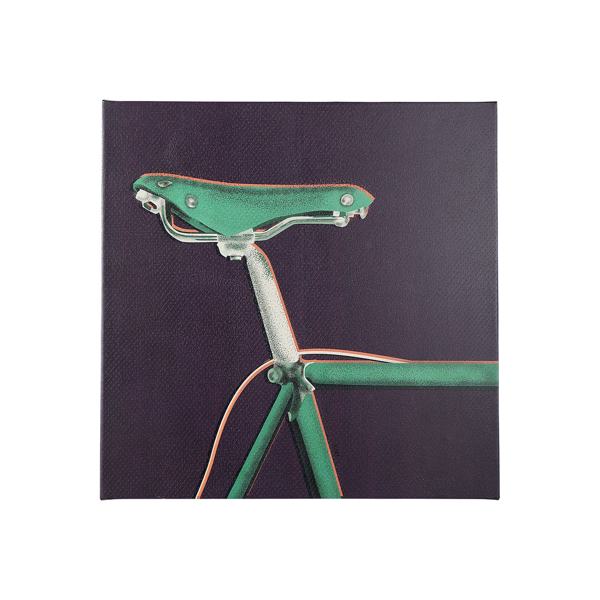 Bike Saddle Purple by Alarm a Hand Embellished Textured Canvas by Mercana at Eve Furniture