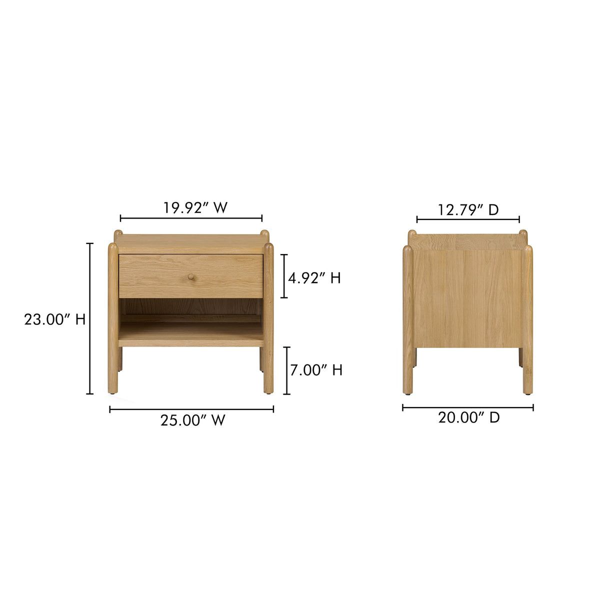 Billy Natural Nightstand by MOES at Eve Furniture