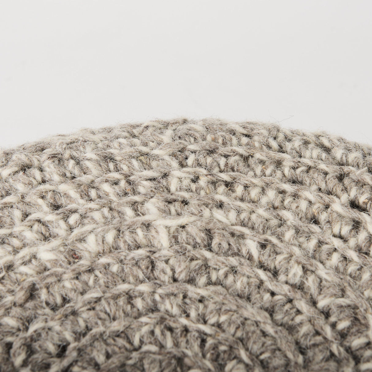 Bina Taupe 4 Legged Wool Stool by Mercana at Eve Furniture
