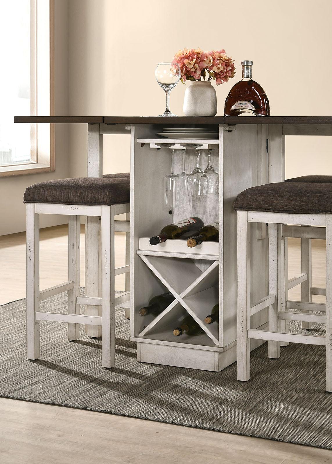 Bingham Dark Walnut/Antique White Counter Ht. Table by Furniture of America at Eve Furniture