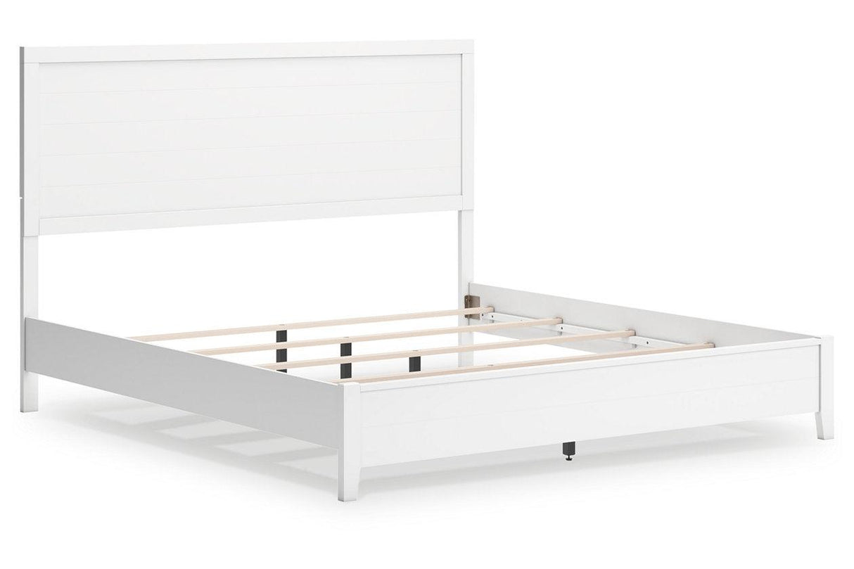 Binterglen White King Panel Bed by Ashley at Eve Furniture