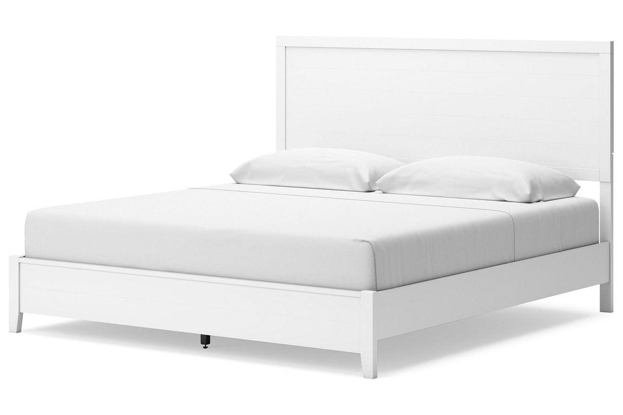 Binterglen White King Panel Bed by Ashley at Eve Furniture