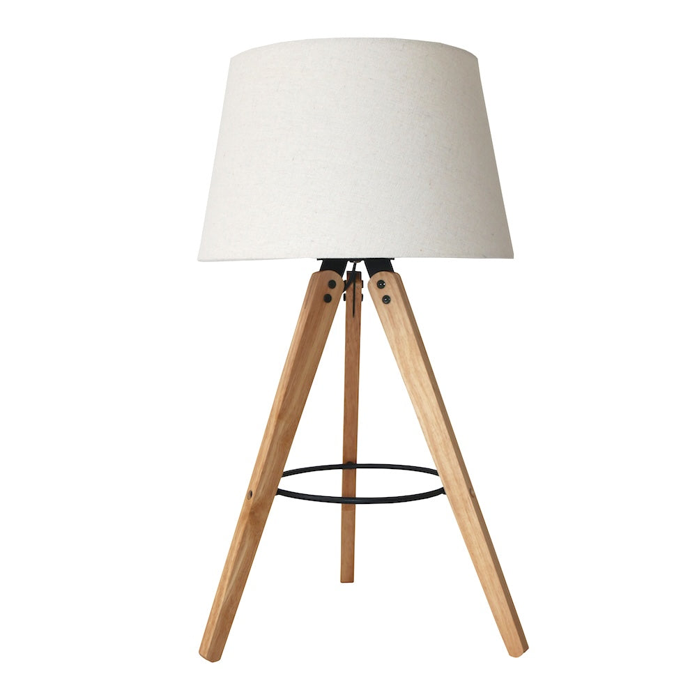 Birch Three Legged Wooden Bar Table Lamp - Natural - Black by Ashcroft Furniture at Eve Furniture