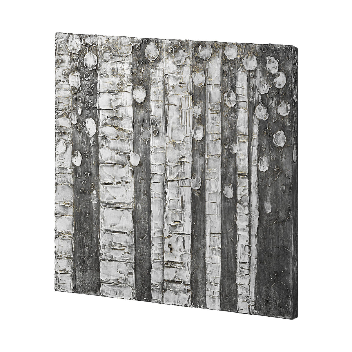 Birch Trees by Studio M a Hand Embellished Gallery-Wrapped Canvas Print by Mercana at Eve Furniture