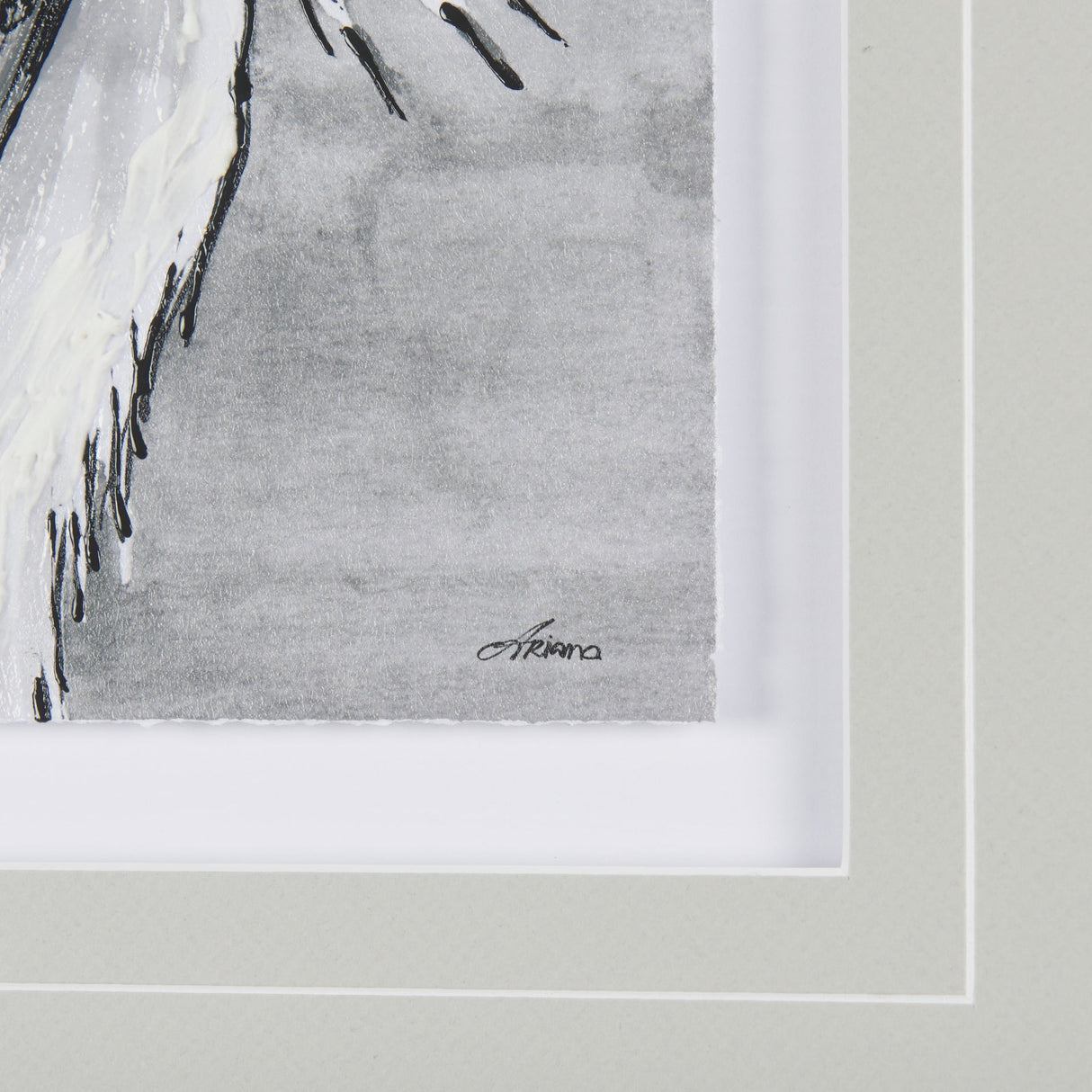 Bird Portrait Sketch II by Mercana Studio Hand Embellished Framed Art Print Matted under Glass by Mercana at Eve Furniture