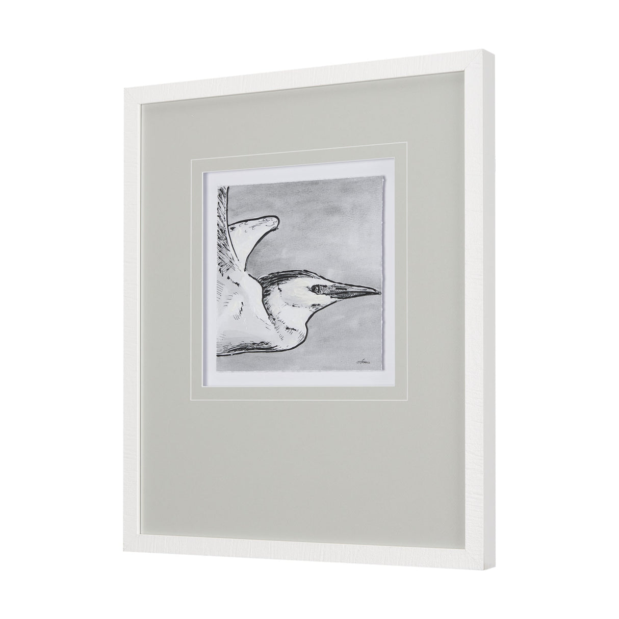 Bird Portrait Sketch III by Mercana Studio Hand Embellished Framed Art Print Matted under Glass by Mercana at Eve Furniture