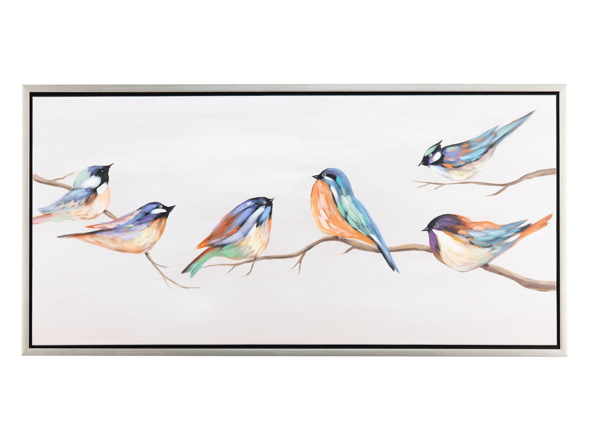 Birdie Birds Blue Canvas by Crestview at Eve Furniture