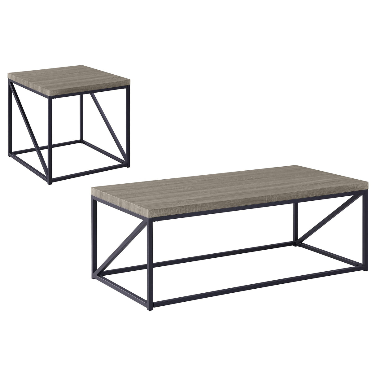 Birdie Sonoma Gray 2-Piece Coffee and End Table Set by Coaster at Eve Furniture