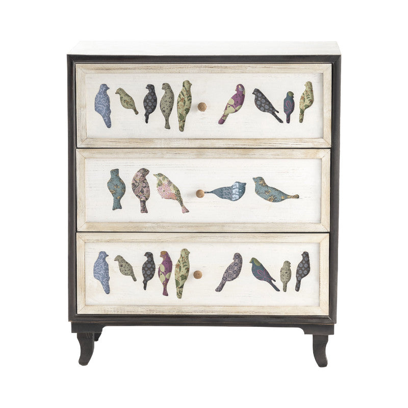 Birds On A Wire White/Brown Chest by Crestview at Eve Furniture