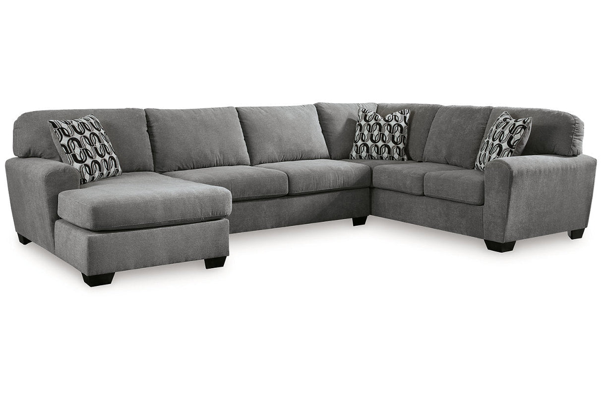 Birkdale Court Gray 3-Piece Left Arm Facing (LAF) Chaise Sectional by Ashley at Eve Furniture