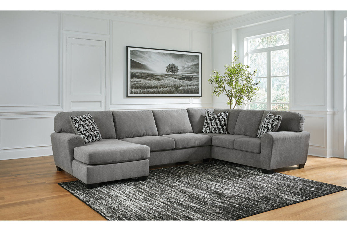 Birkdale Court Gray 3-Piece Left Arm Facing (LAF) Chaise Sectional by Ashley at Eve Furniture