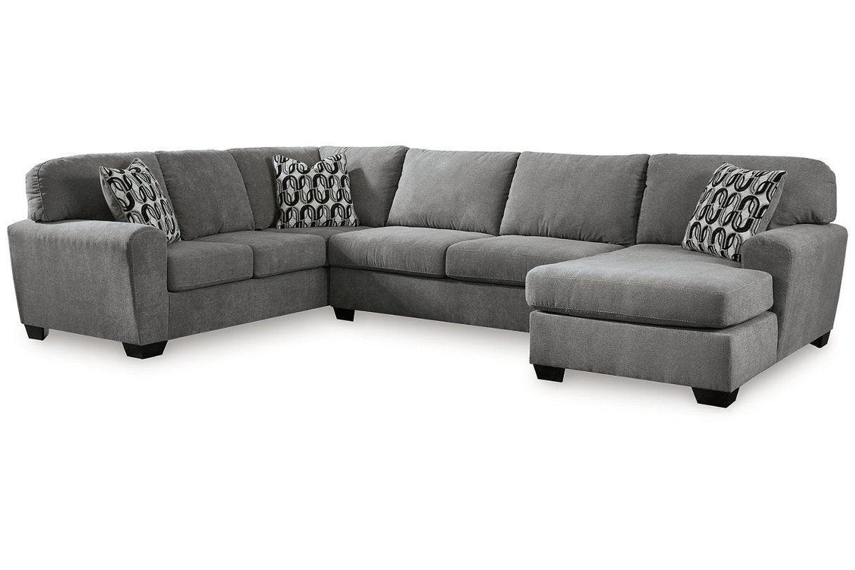 Birkdale Court Gray 3-Piece Right Arm Facing (RAF) Chaise Sectional by Ashley at Eve Furniture