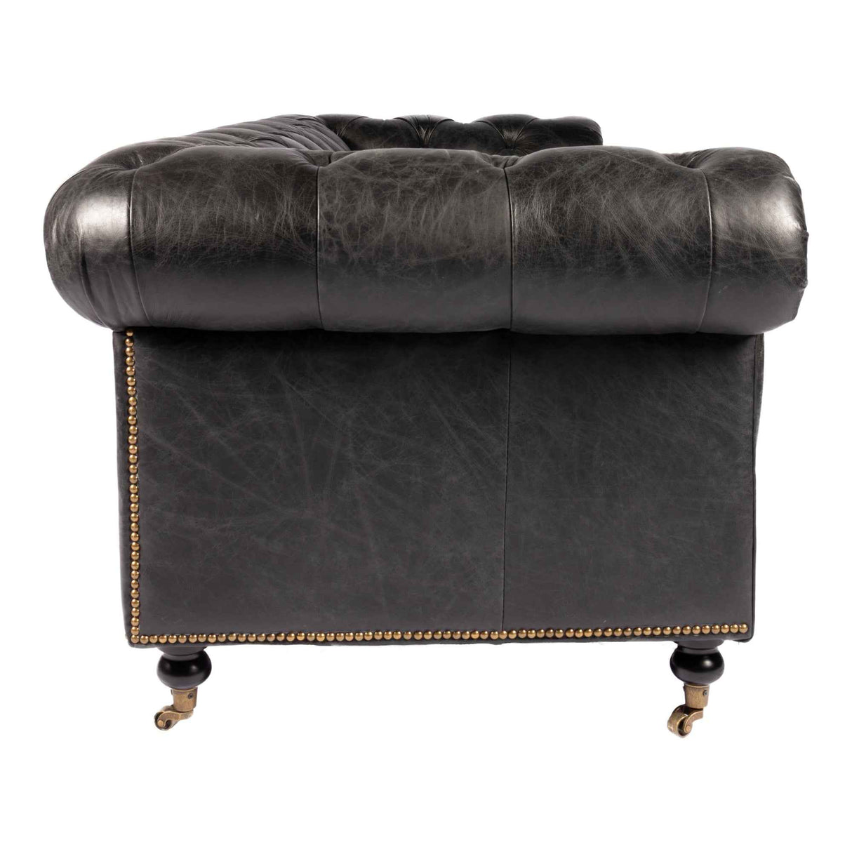 Birmingham Black Leather Sofa by Moe's Home at Eve Furniture