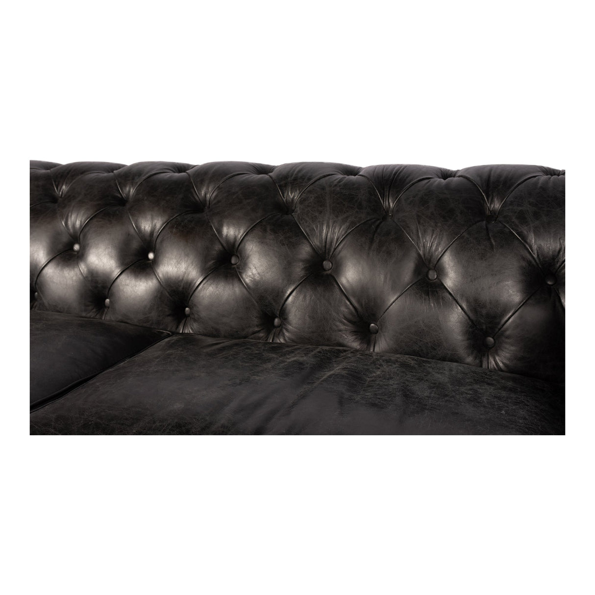Birmingham Black Leather Sofa by Moe's Home at Eve Furniture