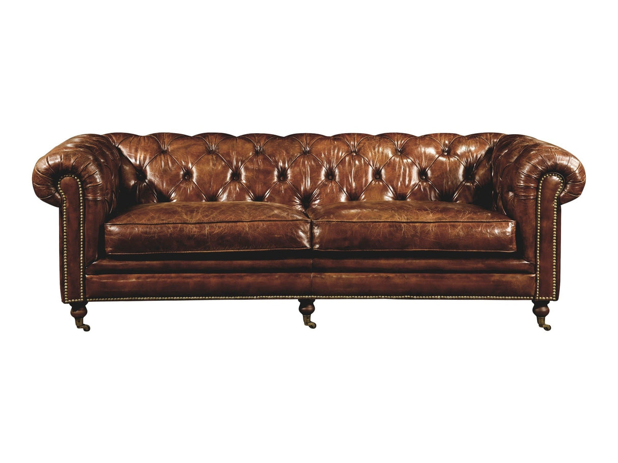 Birmingham Dark Brown Leather Sofa by Moe's Home at Eve Furniture
