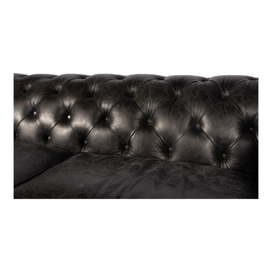Birmingham Sofa Black Leather by Moe's Home at Eve Furniture