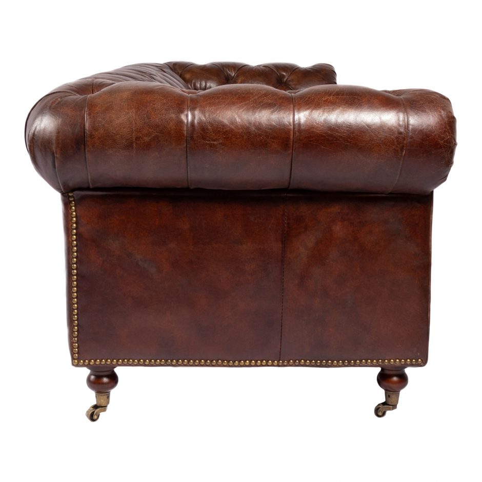 Birmingham Sofa Dark Brown Leather by Moe's Home at Eve Furniture