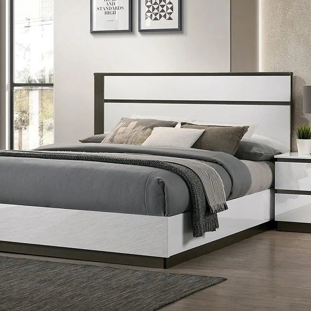 Birsfelden White/Metallic Gray 4-Piece Queen Bedroom Set by Furniture of America at Eve Furniture
