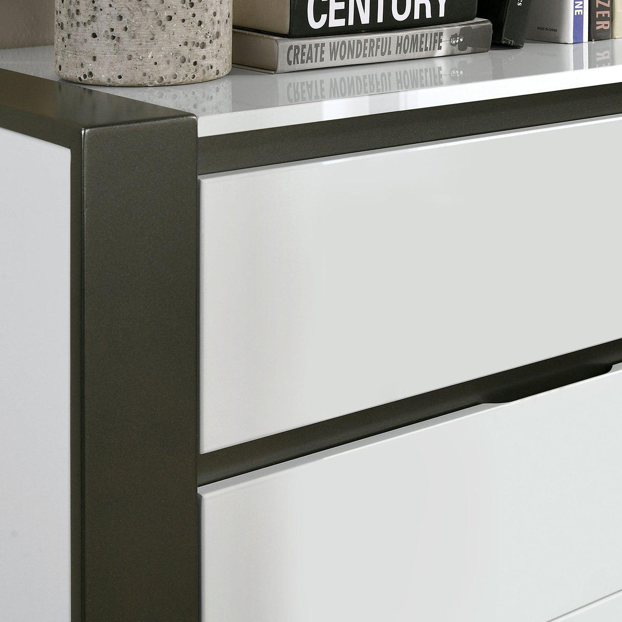 Birsfelden White/Metallic Gray Chest by Furniture of America at Eve Furniture