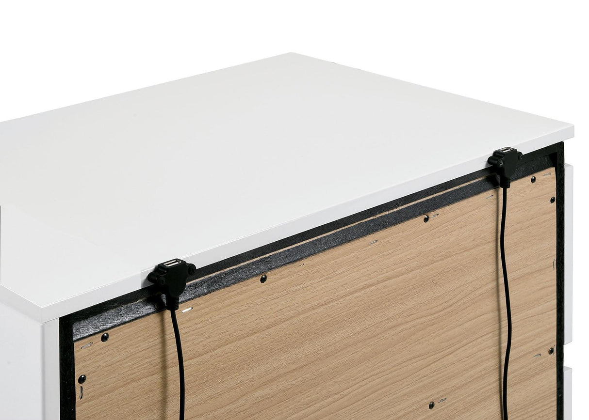 Birsfelden White/Metallic Gray Night Stand by Furniture of America at Eve Furniture