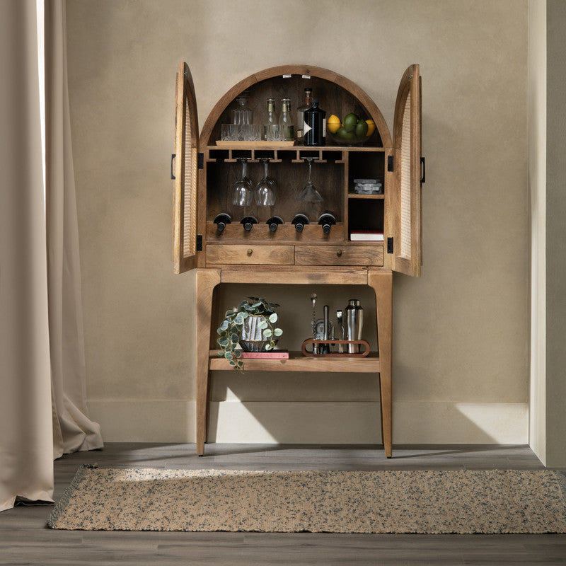 Biscayne Brown/Tan Bar Cabinet by Crestview at Eve Furniture