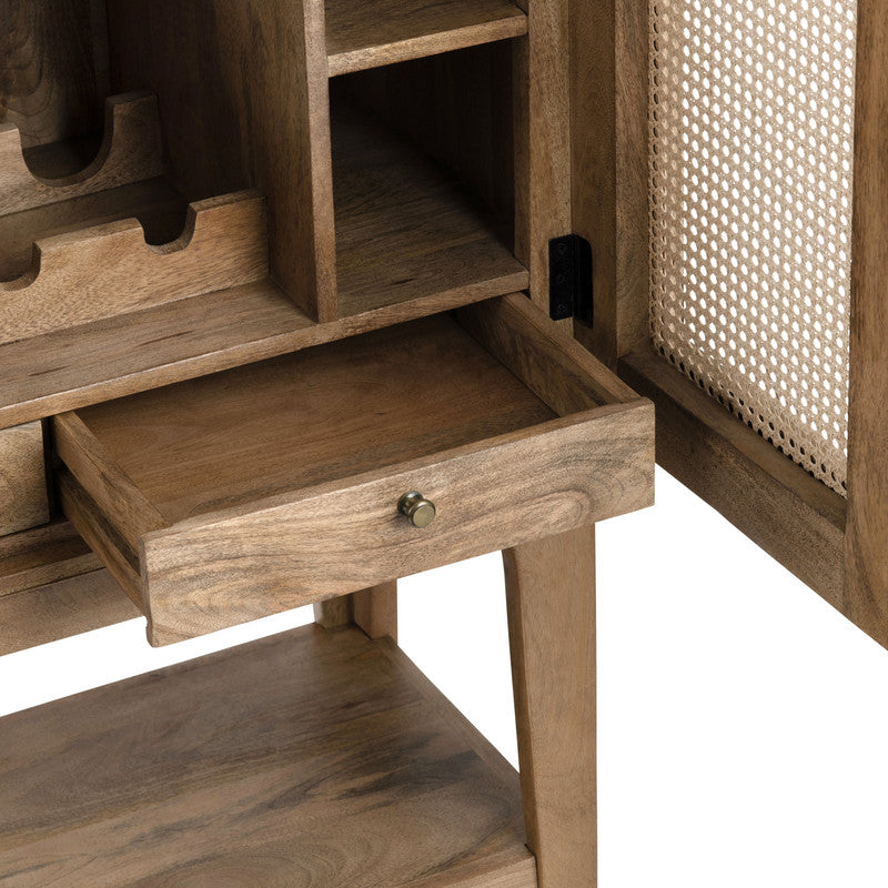 Biscayne Brown/Tan Bar Cabinet by Crestview at Eve Furniture