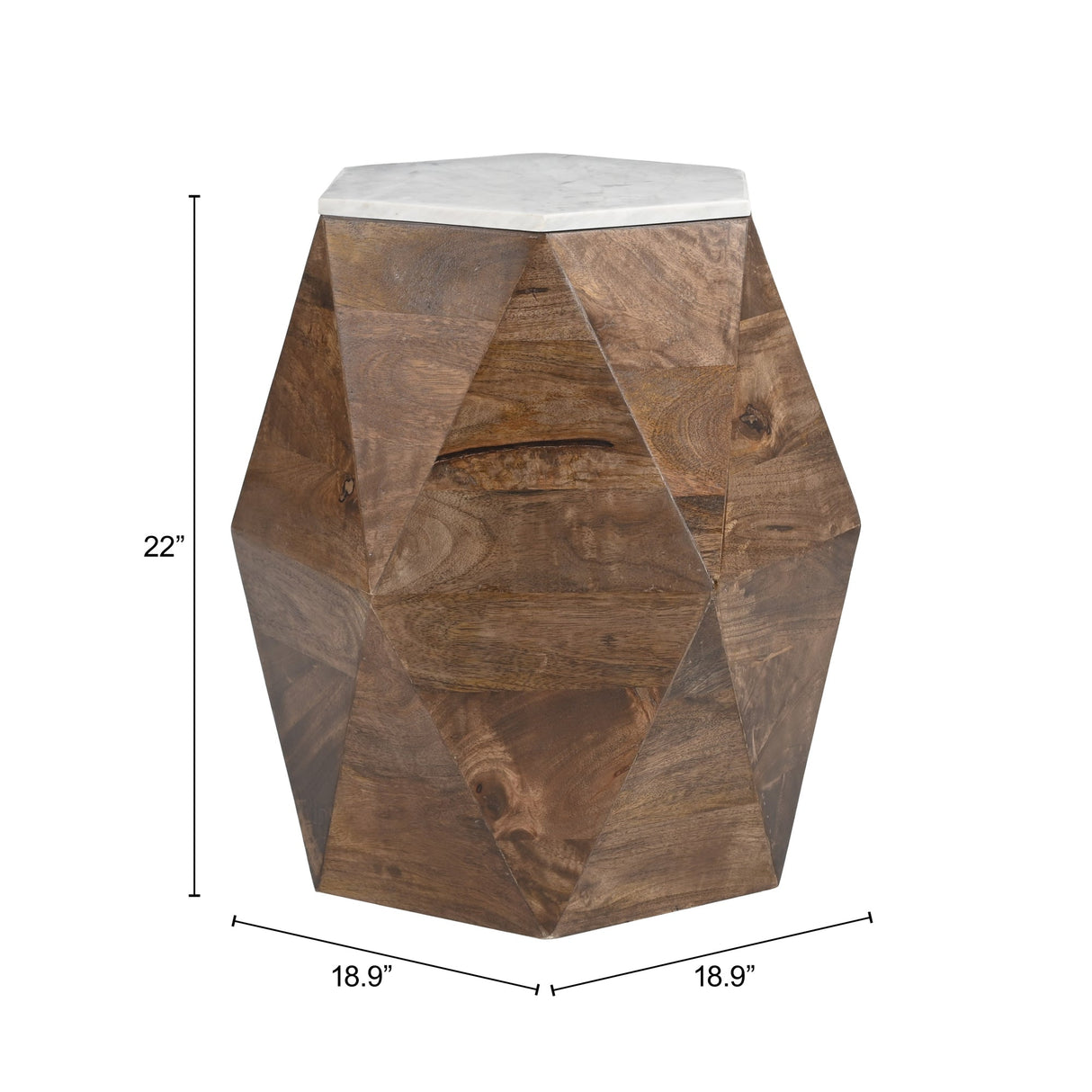 Bisel White & Walnut Side Table by Zuomod at Eve Furniture