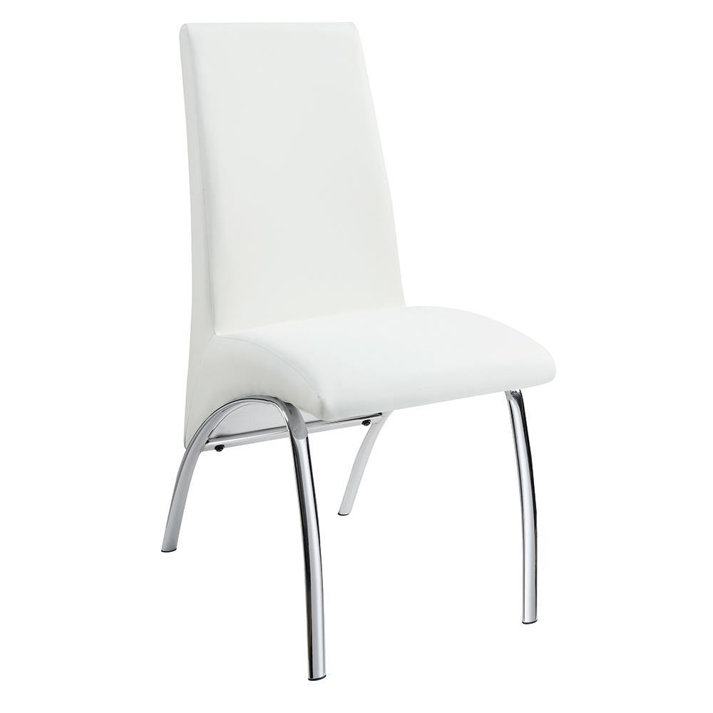 Bishop White/Chrome Upholstered Side Chairs, Set of 2 by Coaster at Eve Furniture