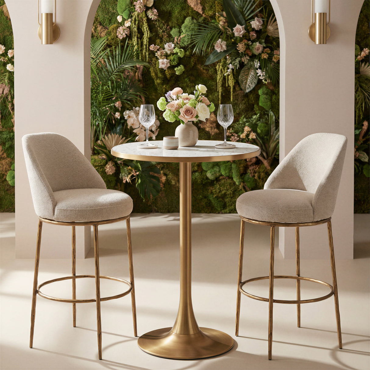Bite Beige & Gold Bar Table by Zuomod at Eve Furniture