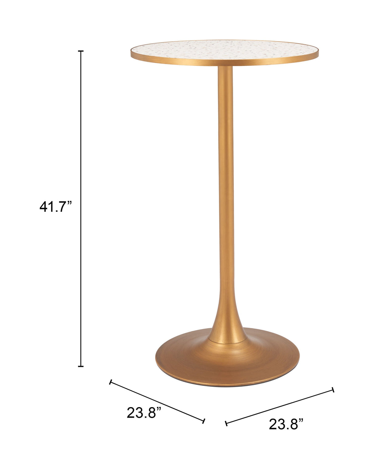 Bite Beige & Gold Bar Table by Zuomod at Eve Furniture