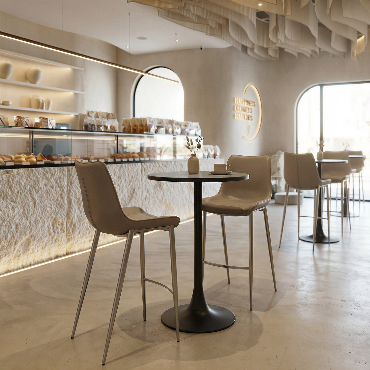 Bite Gray & Black Bar Table by Zuomod at Eve Furniture